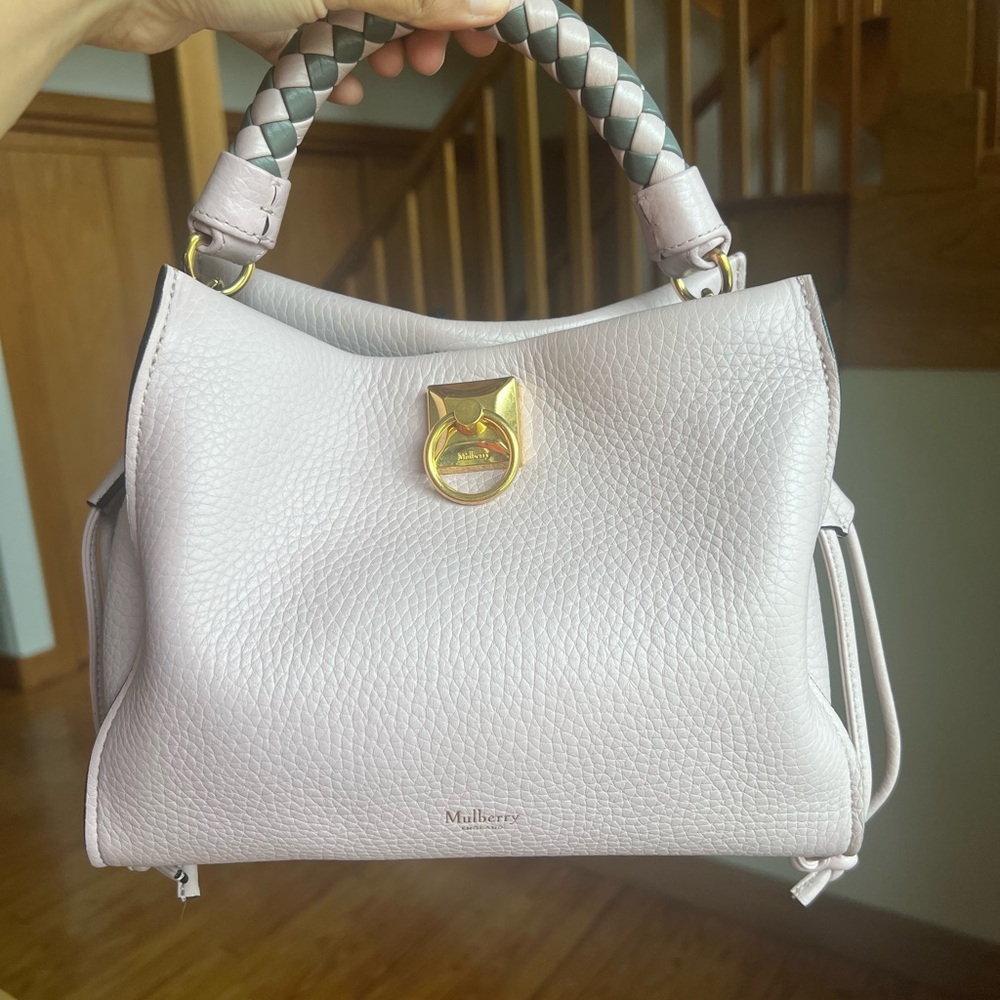 Mulberry Small Iris, Lilac & Grey Heavy Grain Handbag